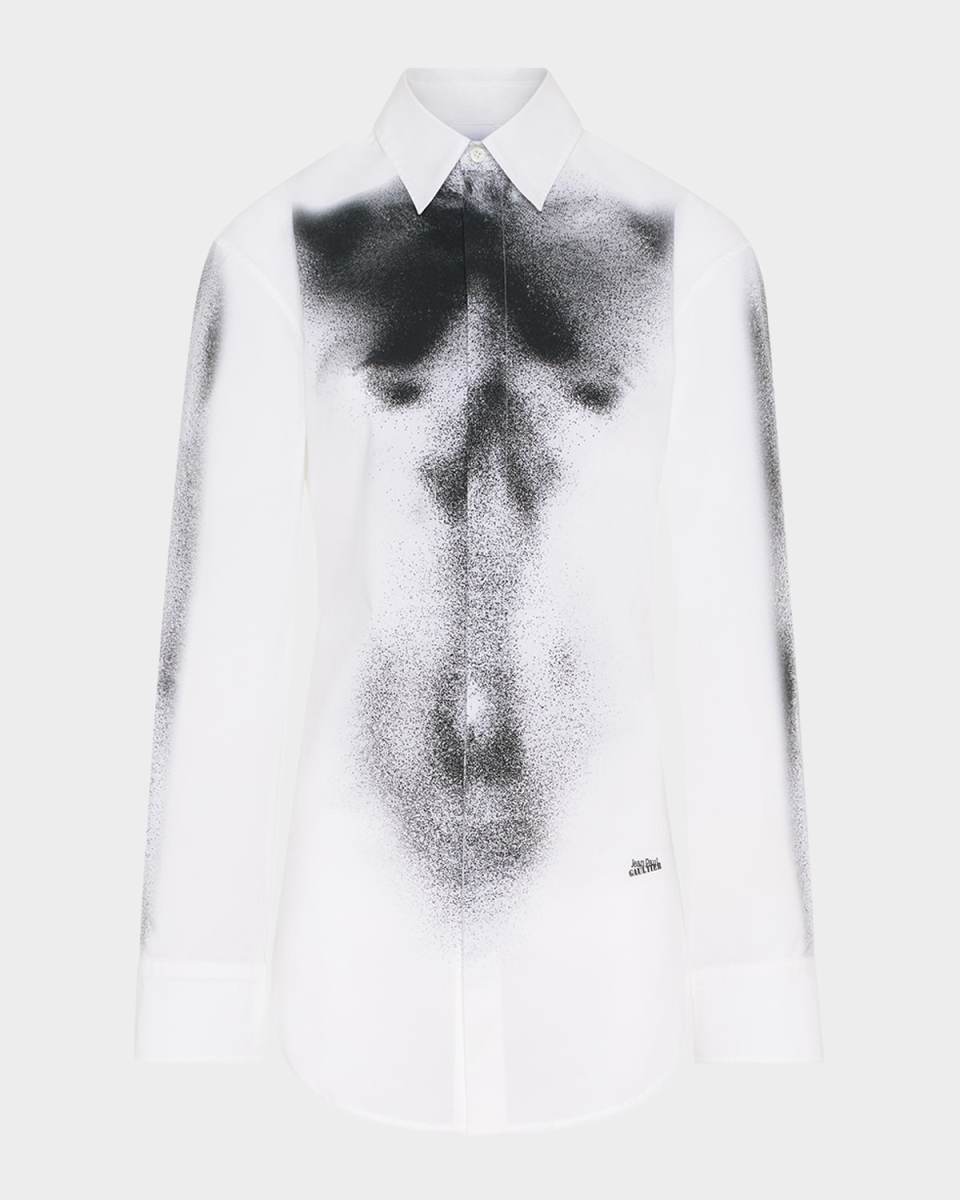 Body Dust Print Button-Down Shirt
